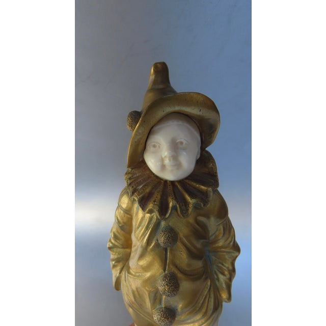 French Bronze Pierrot Boy Signed Sculpture by George Omerth For Sale - Image 18 of 18