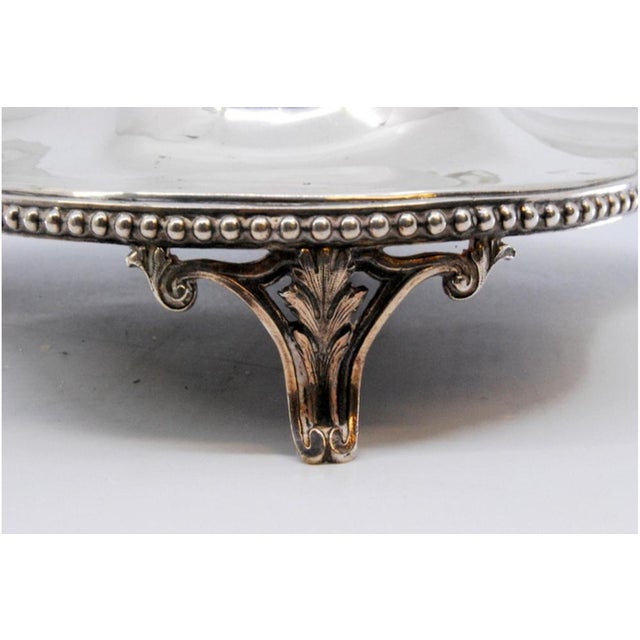 Metal Silver Inkwell with Pearly Frieze Base and Glass Tank For Sale - Image 7 of 10
