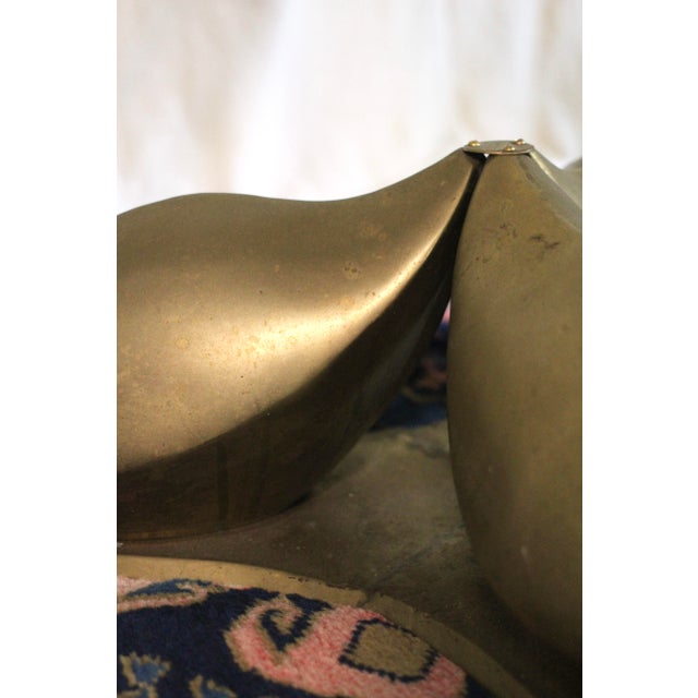 Large Brass Swan Dining Table With a Glass Top From the 1970s For Sale - Image 13 of 18