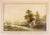 Late 19th century signed A. Vincent watercolor, English. Cows by a river with a stone mill building with gushing water...