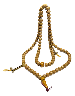 Bodhi Dots Pattern Cream Yellow Color 108 Beads Hand Rosary Praying Chain