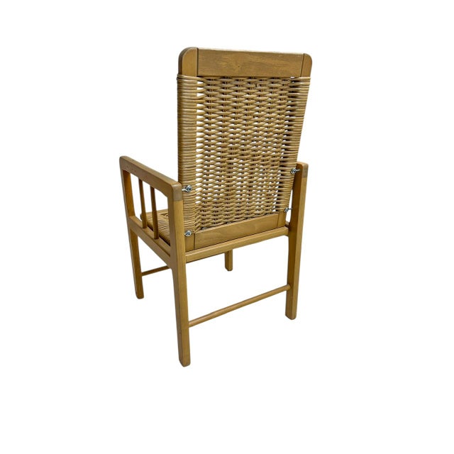 Wood Scandinavian Style Wood and Wicker Children's Chair, 1970s For Sale - Image 7 of 8