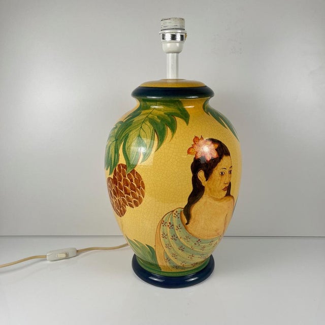 Mid-Century Modern Large Ceramic Table Lamp by L. Drimmer, 1950s-1960s For Sale - Image 3 of 16