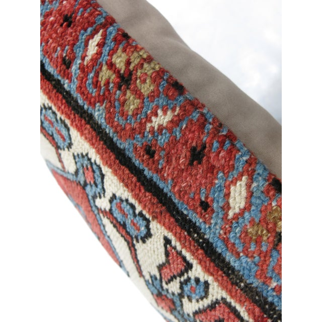 Persian Antique Zabihi Collection Persian Serapi Rug Pillow For Sale - Image 3 of 4