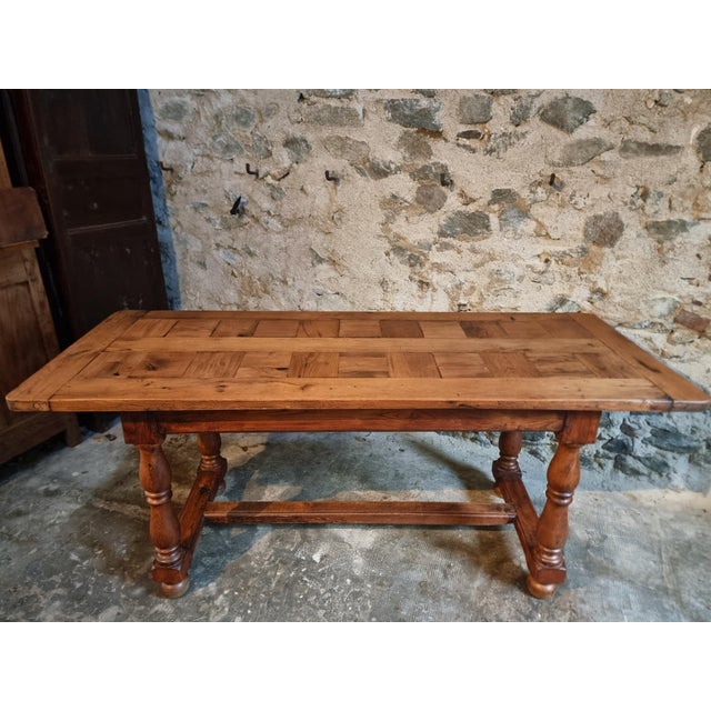 Vintage French Oak Dining Table, 1950-1970 For Sale - Image 9 of 15