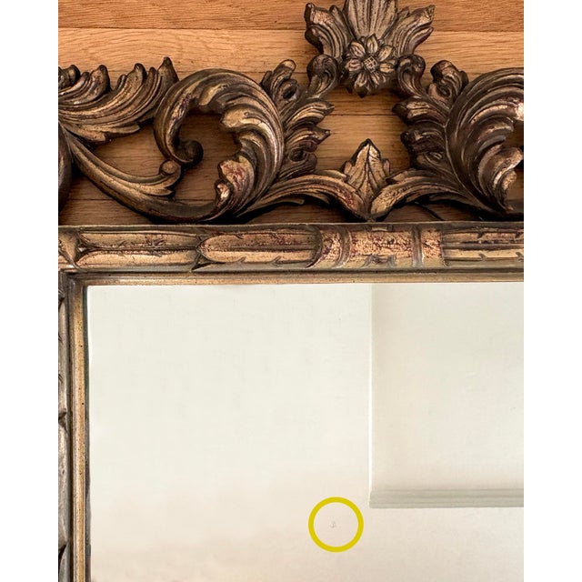 Vintage 20th Century Large Gilt Rococo Carved Mirror For Sale - Image 13 of 14