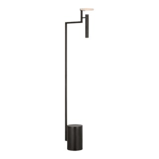 Kelly Wearstler by Visual Comfort Signature Melange 52" Floating Disc Floor Lamp in Bronze with Alabaster For Sale