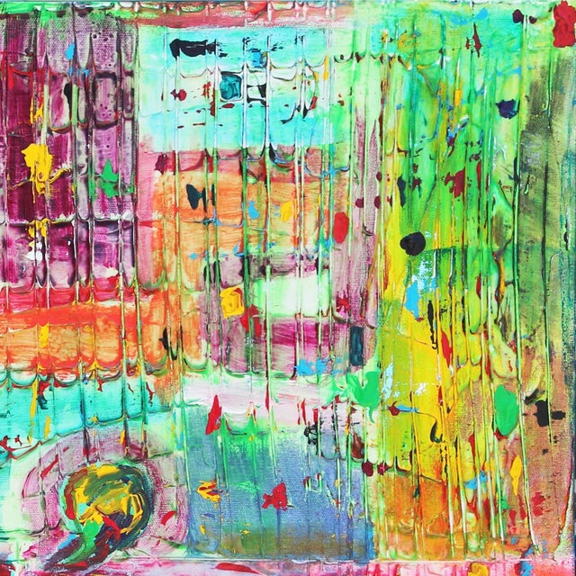 Abstract "Balance - God, Family, Work, (Self?)" Vibrant and Colorful Abstract Painting For Sale - Image 3 of 10