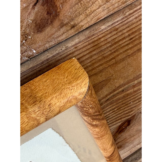 Printmaking Materials Limited Edition Egret Etching “Aria” by M. Albritton in Faux Burl Wood Frame For Sale - Image 7 of 12