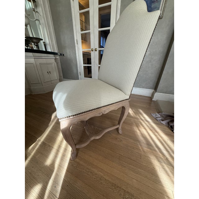 Contemporary Guy Chaddock Dining Set With Cast-Stone Pedestal Table & Beveled Glass Top For Sale - Image 3 of 5