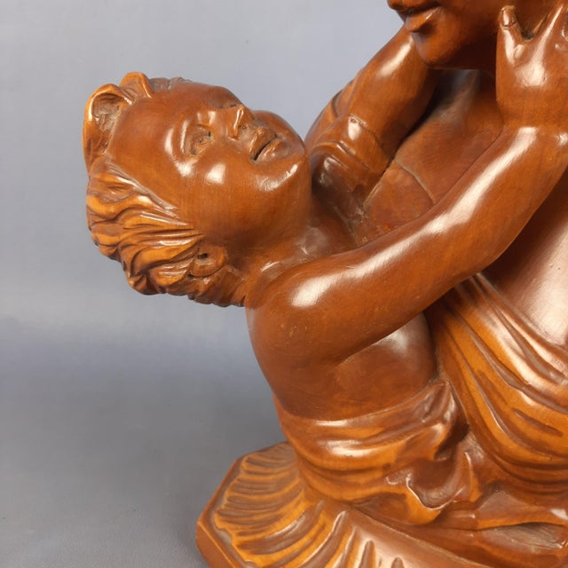 Carved Wooden Sculpture of Mother with Child, Italy, 1960s For Sale - Image 12 of 16