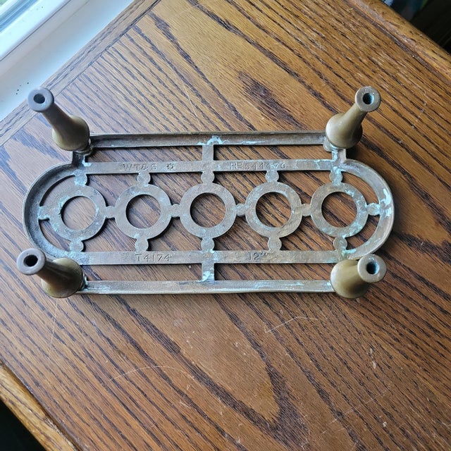 Metal Antique Footman 1910 Solid Brass Kettle Stand Trivet English Plant Pot Riser William Tonks & Sons Stamped For Sale - Image 7 of 18