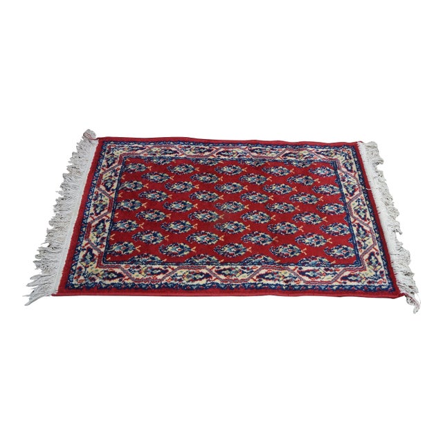 Vintage Belgium 100% Virgin Wool Oriental Paisley Rug Runner Carpet Mat 34" For Sale