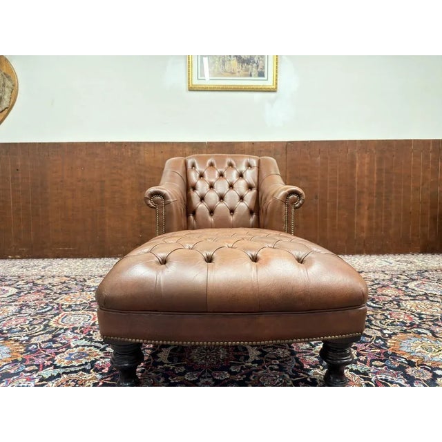 English Chesterfield Chaise Longue For Sale - Image 11 of 13
