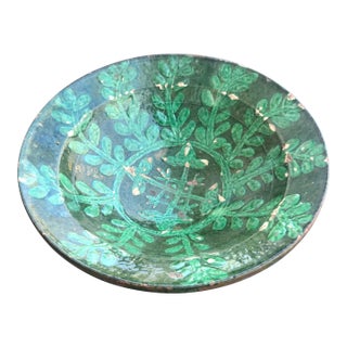 Antique Islamic Kashan Persian 13th Century Turquoise Glazed Pottery Bowl For Sale