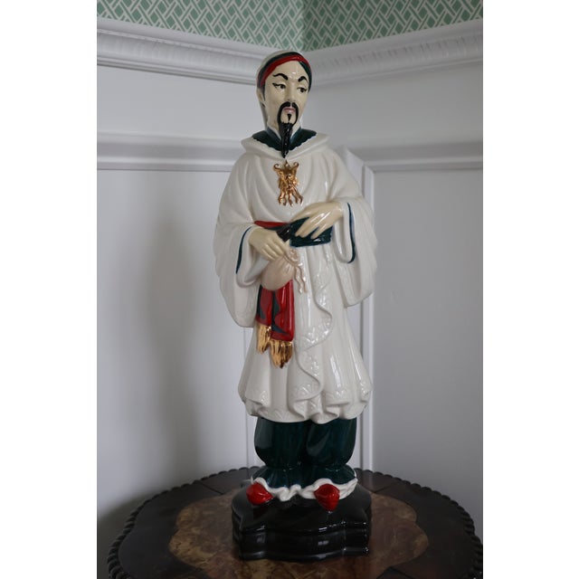 Vintage Holland Mold Chinoiserie Emperor Figurine, Signed Mozelle For Sale - Image 15 of 17