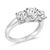 14K White Gold 2.00 Cttw Lab Grown Diamond 3 Stone Ring Band (F-G Color, VS1-VS2 Clarity) - Ring Size 7 For Sale - Image 4 of 7
