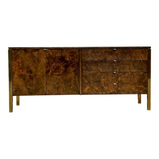 Vintage Boho Tomlinson Burl Wood Credenza For Sale