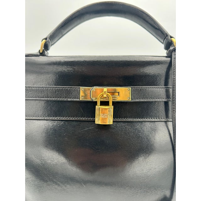 Hermès Black Box Leather Kelly 1996 For Sale In New York - Image 6 of 12