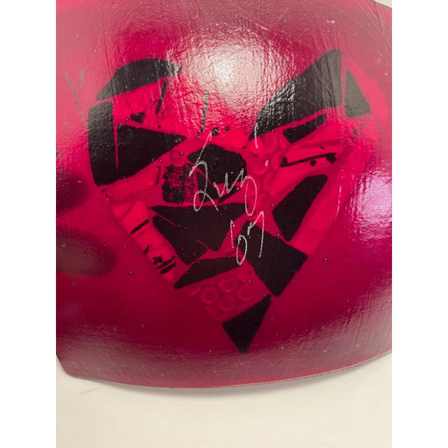 2000 - 2009 2007 Dichroic Fused Glass Heart Multicolored Trinket Dish Signed For Sale - Image 5 of 6