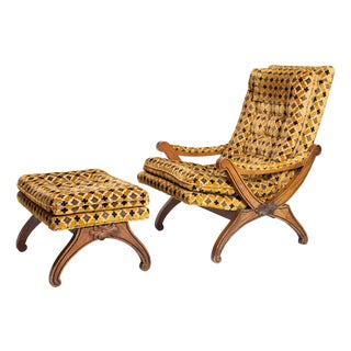 Mid Century Modern Lounge Chair and Ottoman For Sale