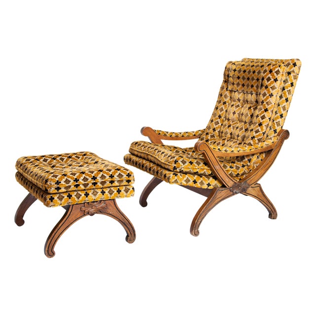 Mid Century Modern Lounge Chair and Ottoman For Sale
