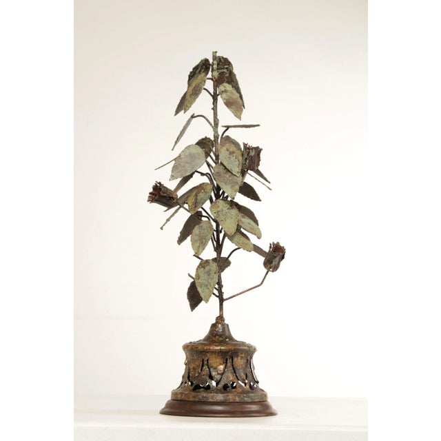 Vintage Brutalist Foliate Plant Iron Sculpture For Sale - Image 4 of 13