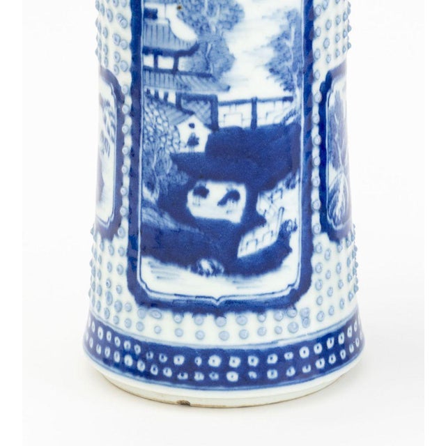 Chinese Blue and White Porcelain Vases, Pair For Sale - Image 4 of 9