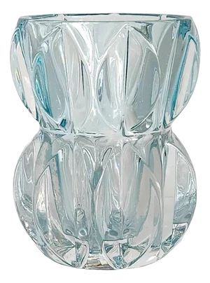 1960s Brutalist Double Bowl Heavy Crystal Vase Designed for Union Sklo