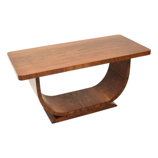 Art Deco Walnut Coffee Table, 1930s For Sale