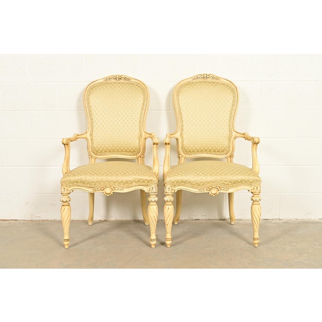 Karges French Regency Louis XVI Cream Lacquered Armchairs, Pair For Sale - Image 14 of 14
