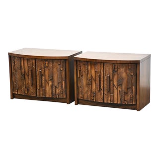 Lane Pueblo Brutalist Nightstands - a Pair For Sale
