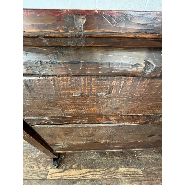 Mongolian Red Lacquered Buffet With Hand Painted Floral Décor For Sale - Image 10 of 10