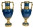 Louis XVI Blue Ceramic and Gilded Bronze Vases, Set of 2 For Sale