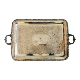 Vintage Wilcox Silver Plate Large Serving “D”Monogram For Sale