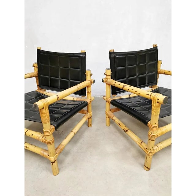 1960s Mid-Century Bamboo Safari Armchairs & Coffee Table, Set of 3 For Sale - Image 5 of 14