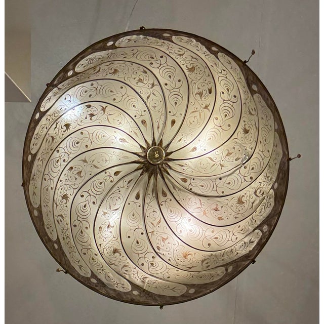 Design Plus Gallery presents a Fortuny-Style Hand-Painted Pendant from Feneri Lighting & Co. This dramatic overhead light...