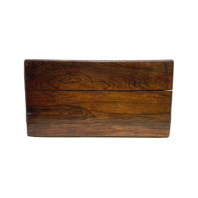 Antique Rosewood Travel Box With Brass Inlay, Complete With All Interior Items For Sale - Image 6 of 8