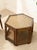 Vintage Hexagonal Wood Side Table With Glass Top For Sale - Image 4 of 9