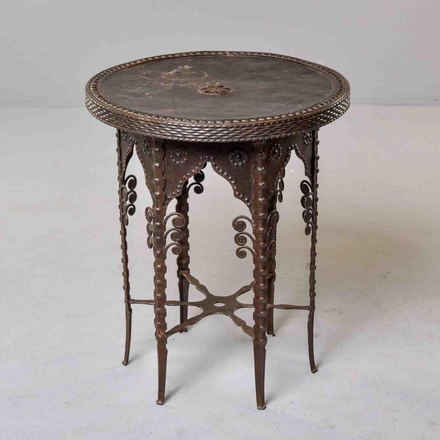 Early 20th Century Early 20th Century French Metal Side or Garden Table For Sale - Image 5 of 12