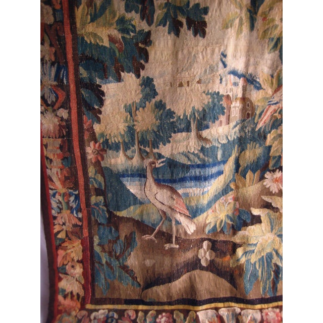 Aubusson Verdure Tapestry Birds and Cheery Trees Circa 17 Hundreds For Sale - Image 4 of 16