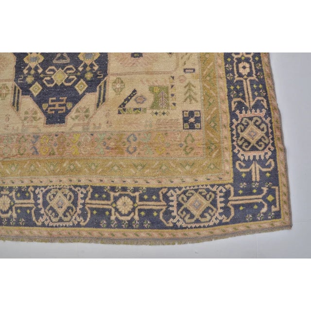 Textile Vintage Framhouse Decor Wool Carpet For Sale - Image 7 of 10