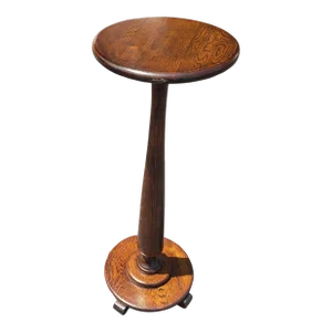 Mid-Century American Classical Solid Oak Pedestal or Plant Stand