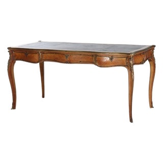 Antique French Louis XV Bureau Plat Rosewood Inlaid Attributed to François Linke 19th C For Sale