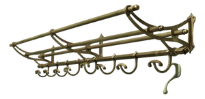 French Art Deco Brass Hat and Coat Rack, 1920s