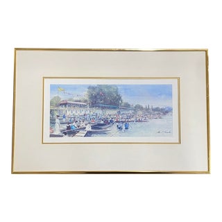 John Strickland Goodall "Henley Royal Regatta" Framed Lithograph 20th C. For Sale