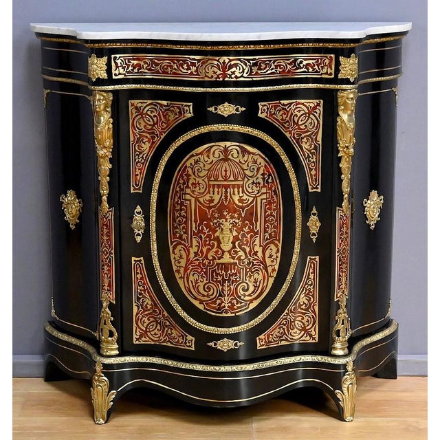 19th Century Napoleon III Boulle Marquetry Console Table from Maison Coignerai For Sale - Image 11 of 18