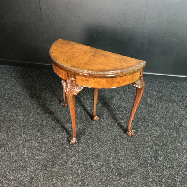 Brown Walnut Card Table, 1925 For Sale - Image 8 of 8