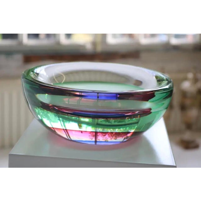 Mid-Century Modern Mid-Century Italian Sommerso Murano Glass Bowl by Luigi Onesto, 1960 For Sale - Image 3 of 12
