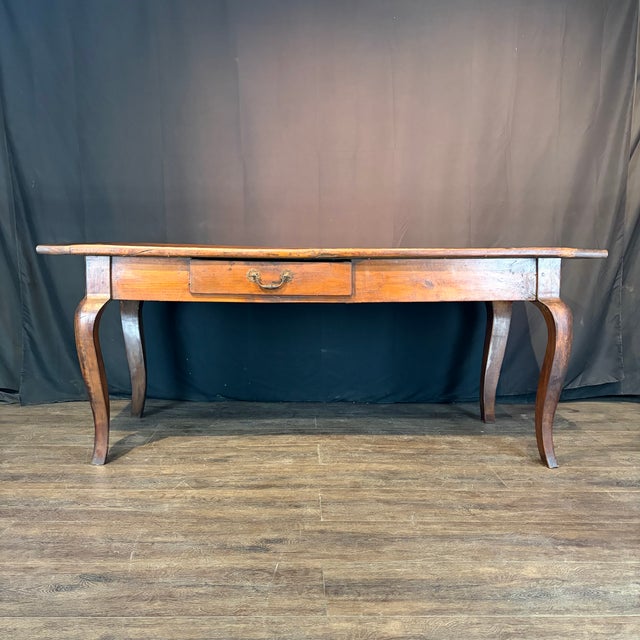 19th Century French Provincial Dining Table With Two Drawers For Sale - Image 10 of 16